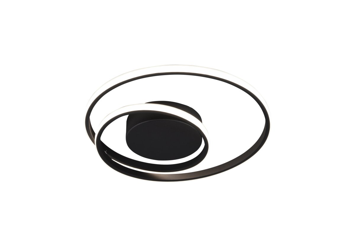 Zibella Ø40 Schwarz deckenleuchte Von Trio Lighting - Die Deckenleuchte Zibella schafft mit ihren sanften Lichteffekten und dem eleganten Design eine stimmungsvolle Atmosph&auml;re und erg&auml;nzt moderne Einrichtungsstile perfekt.