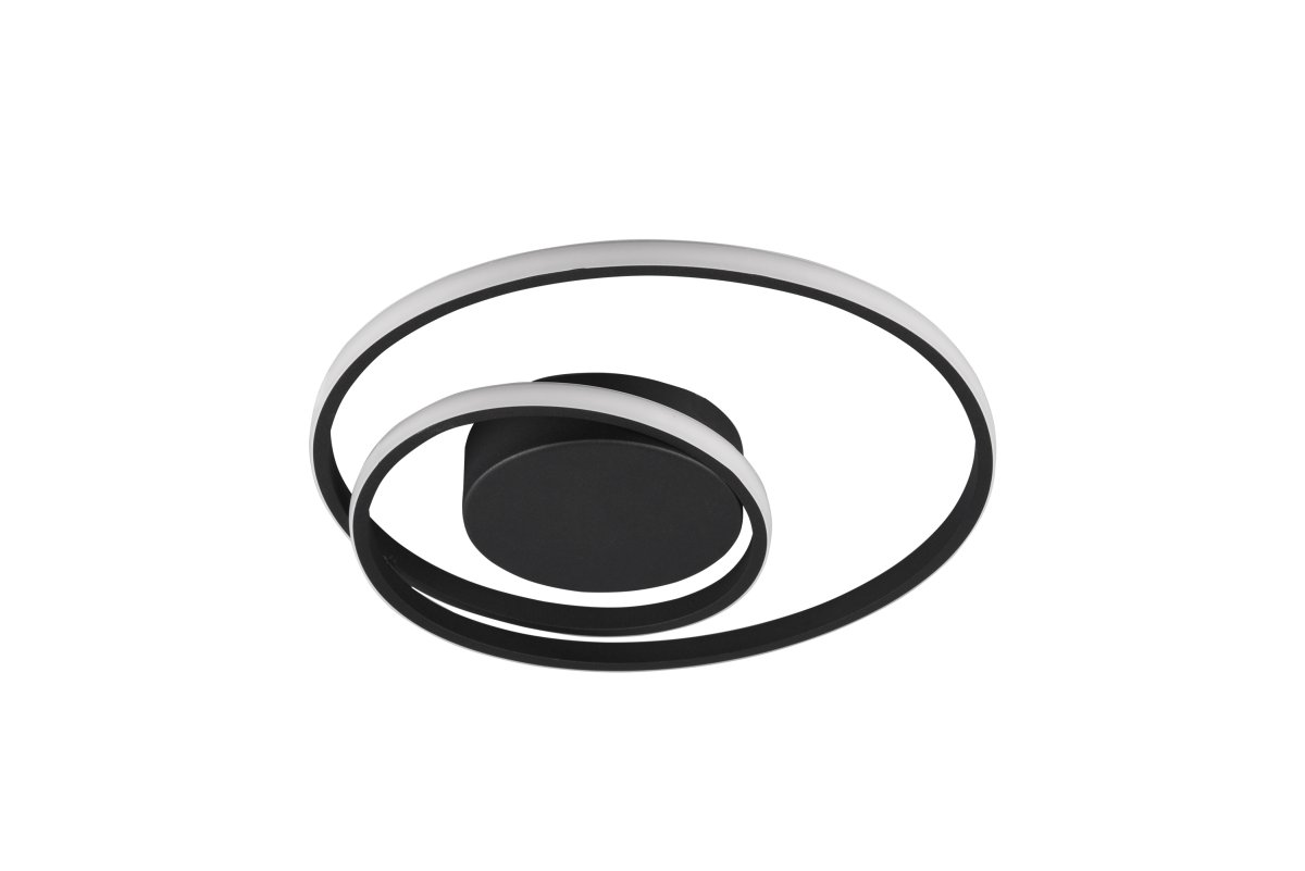 Zibella Ø40 Schwarz deckenleuchte Von Trio Lighting - Die Deckenleuchte Zibella schafft mit ihren sanften Lichteffekten und dem eleganten Design eine stimmungsvolle Atmosph&auml;re und erg&auml;nzt moderne Einrichtungsstile perfekt.
