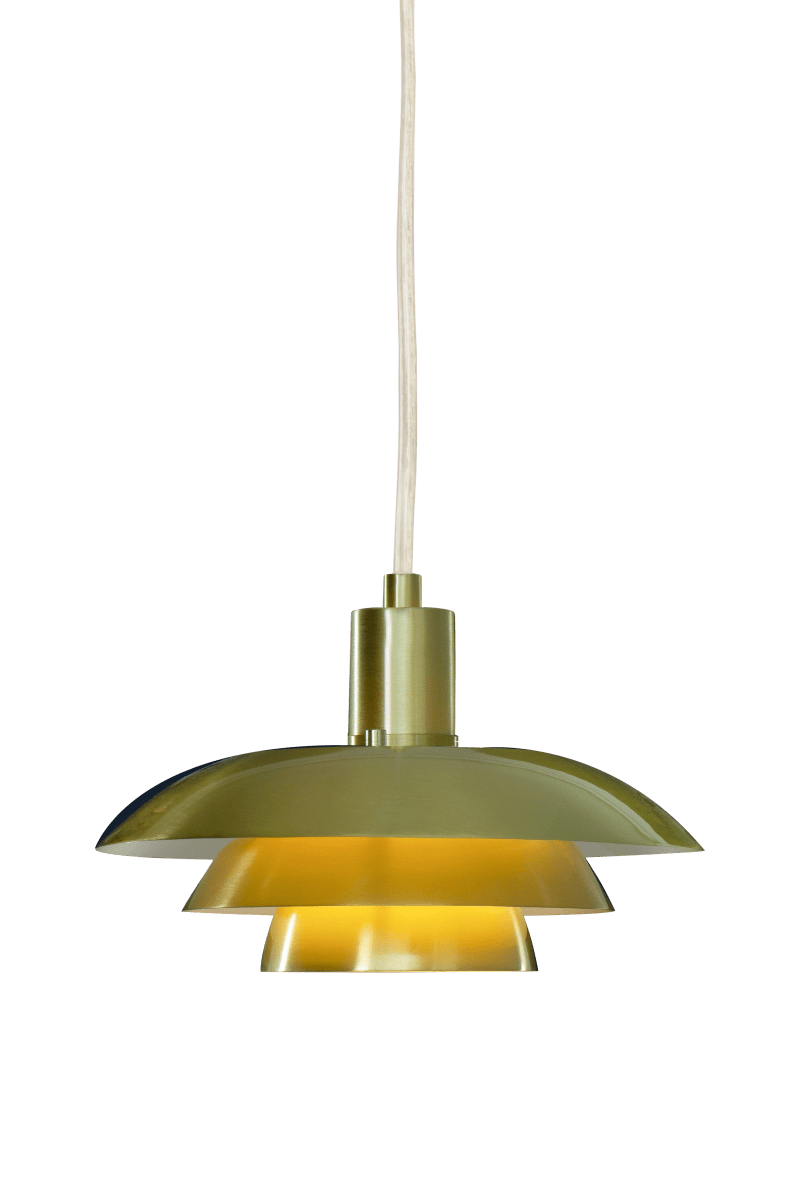 Epsilon Ø20 Gold fensterlampe Von Aneta Lighting - Die sich &uuml;berlappenden Schirme lenken und reflektieren das Licht auf angenehme Weise und erzeugen ein dekoratives Lichtspiel.