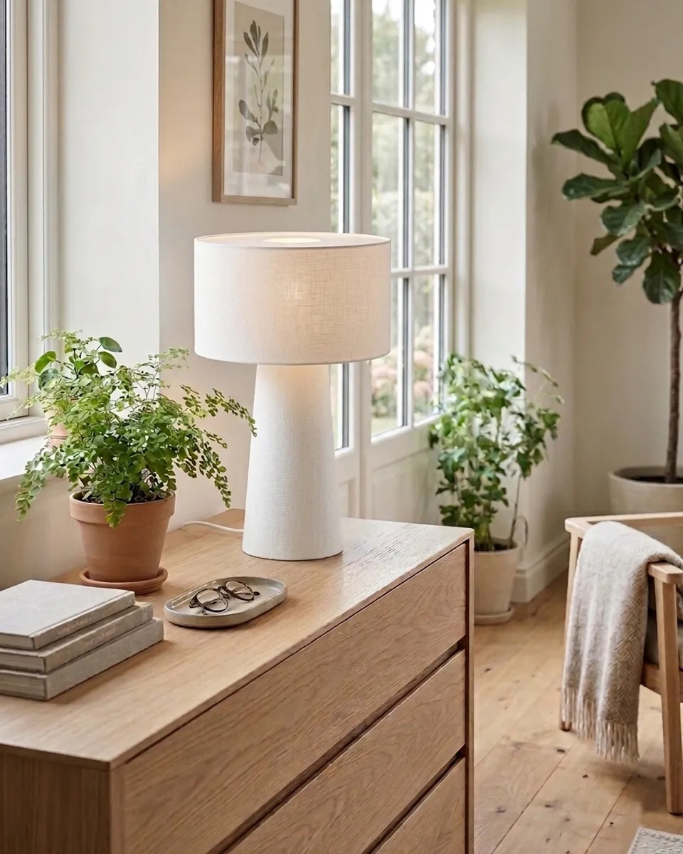 Linum 50cm Weiß tischlampe Von By Rydéns - Linum ist eine stilvolle und dekorative Tischleuchte aus wei&szlig;em Leinen, die Ihrem Zuhause eine sanfte und harmonische Note verleiht.