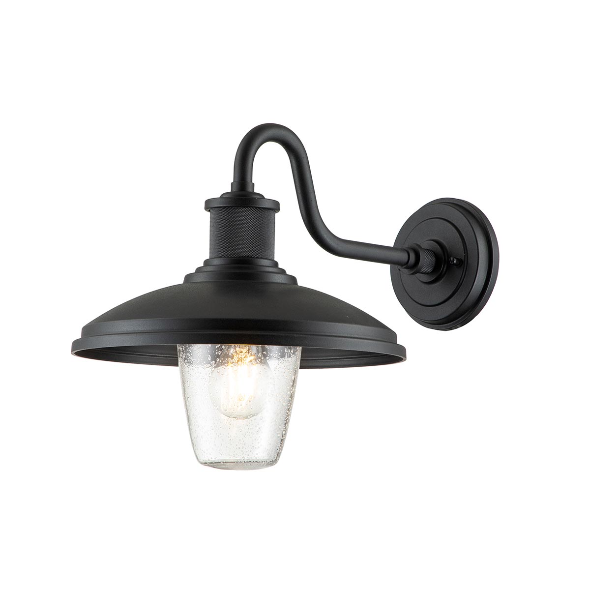 Allenbury Schwarz außenlampe Von Elstead Lighting - Die Lampe hat eine elegante strukturierte schwarze Oberfläche und ist so konzipiert, dass sie harten Wetterbedingungen standhält.