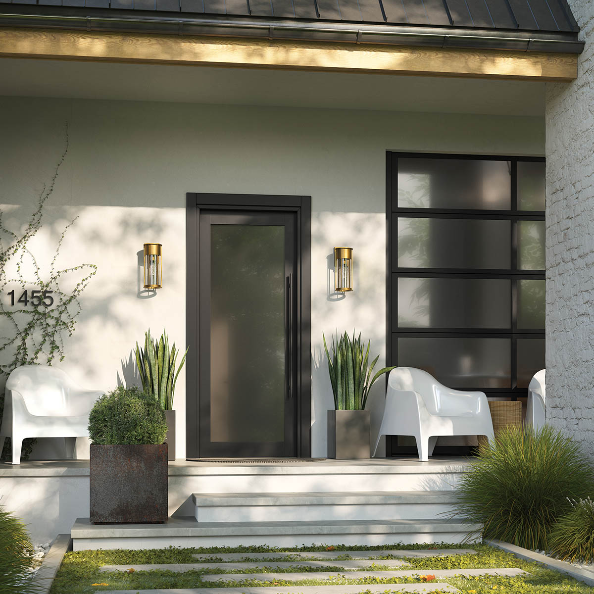 Camillo 37cm Messing außenlampe Von Elstead Lighting - Med sin robusta metallkonstruktion och klarglas med bubbeleffekt skapar den en vacker ljusspridning som f&ouml;rh&ouml;jer fasader, entr&eacute;er och uteplatser.