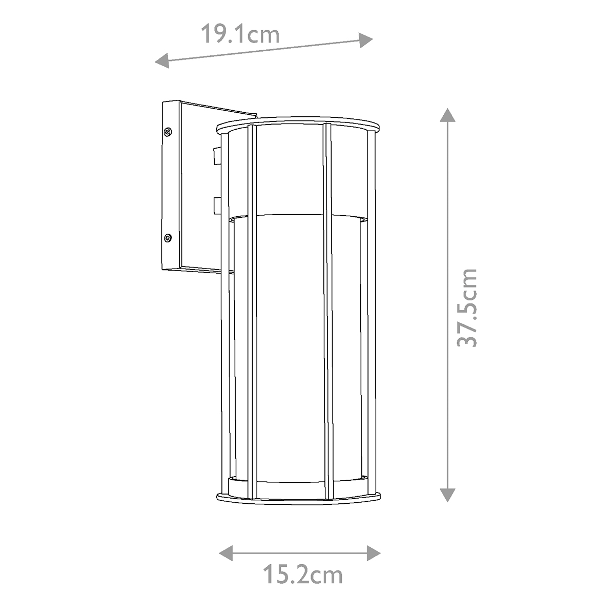 Camillo 37cm Schwarz außenlampe Von Elstead Lighting - Med sin robusta metallkonstruktion och klarglas med bubbeleffekt skapar den en vacker ljusspridning som f&ouml;rh&ouml;jer fasader, entr&eacute;er och uteplatser.