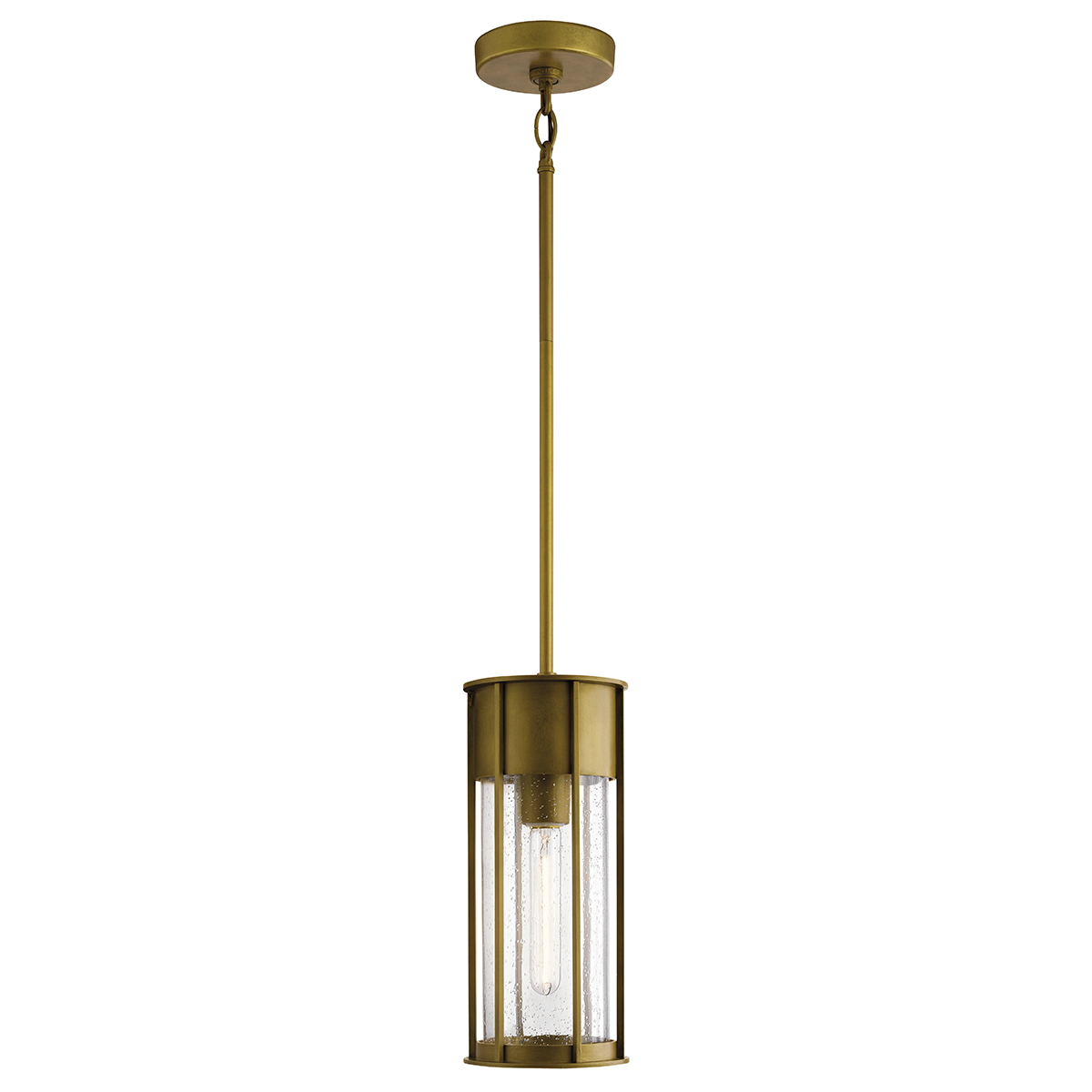 Camillo 37cm Messing Von Elstead Lighting - Med sin robusta metallkonstruktion och klarglas med bubbeleffekt skapar den en vacker ljusspridning som f&ouml;rh&ouml;jer entr&eacute;er, altaner och verandor.