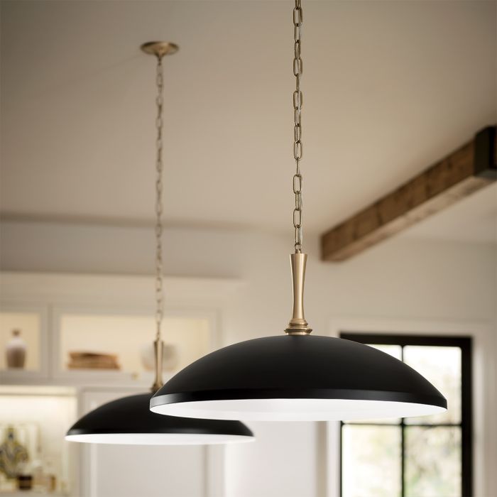 Delarosa Ø50 Schwarz/Bronze hängelampe Von Elstead Lighting - Die Pendelleuchte Delarosa ist eine stilvolle und gro&szlig;z&uuml;gige Leuchte, die dem Raum eine ganz besondere Note verleiht.