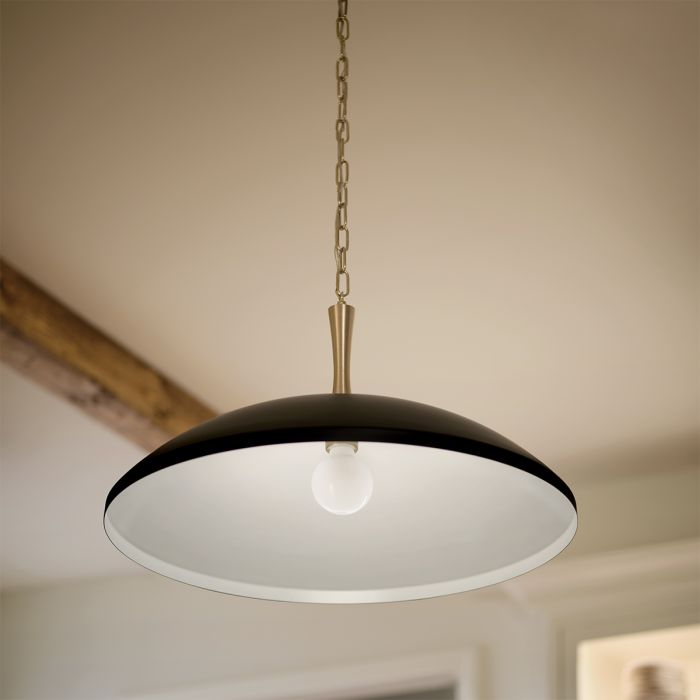 Delarosa Ø50 Schwarz/Bronze hängelampe Von Elstead Lighting - Die Pendelleuchte Delarosa ist eine stilvolle und gro&szlig;z&uuml;gige Leuchte, die dem Raum eine ganz besondere Note verleiht.