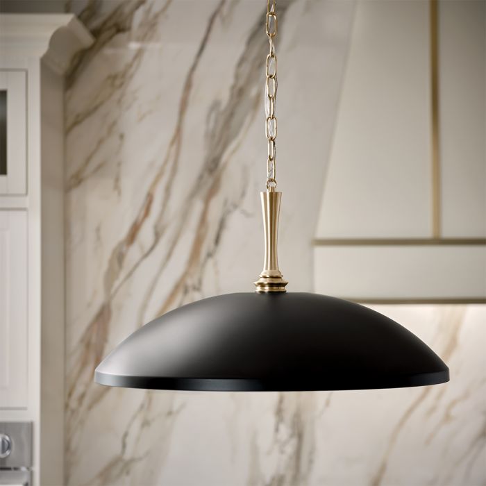 Delarosa Ø50 Schwarz/Bronze hängelampe Von Elstead Lighting - Die Pendelleuchte Delarosa ist eine stilvolle und gro&szlig;z&uuml;gige Leuchte, die dem Raum eine ganz besondere Note verleiht.