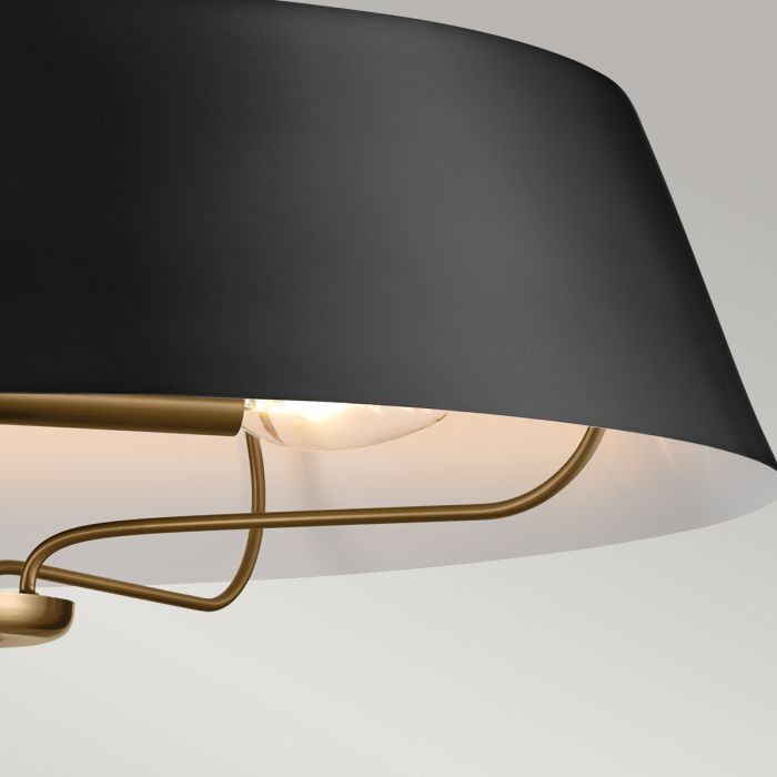 Luella Ø56 Schwarz hängelampe Von Elstead Lighting - Ausführungen: komplett in warmem, gebürstetem Naturmessing oder mit stilvollem Metallschirm in elegantem Schwarz.