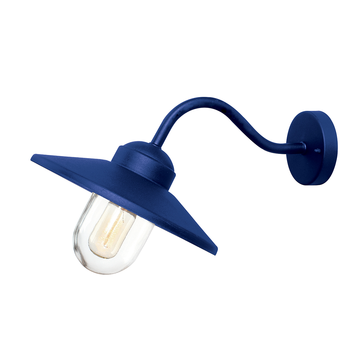 Klampenborg Ø28 Marineblau außenlampe Von Elstead Lighting - Tillverkad av rostfritt st&aring;l i marinbl&aring; finish och glas, erbjuder den en robust konstruktion som st&aring;r emot v&auml;der och vind.