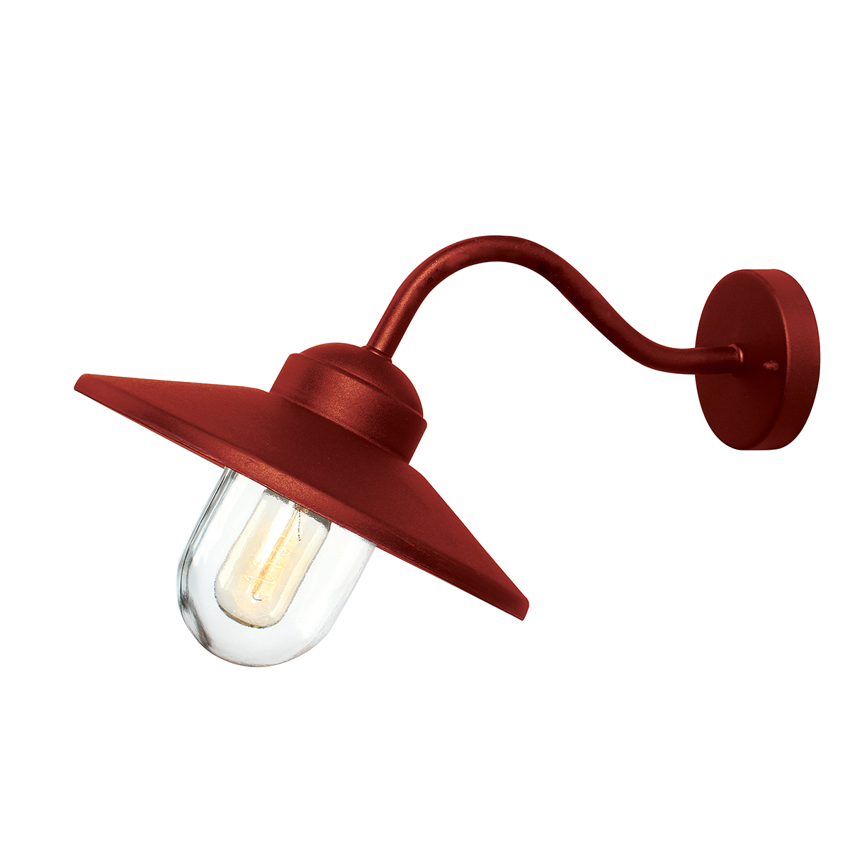 Klampenborg Ø28 ROT außenlampe Von Elstead Lighting - Tillverkad av rostfritt st&aring;l i oxid r&ouml;d finish och glas, erbjuder den en robust konstruktion som st&aring;r emot v&auml;der och vind.
