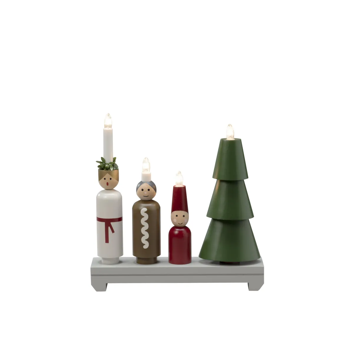 Adventsleuchter Lucia Mehrfarbig Von Konstsmide - Die vier Kerzen verbreiten ein warmes und angenehmes Licht, w&auml;hrend die detailreiche Lucia eine fr&ouml;hliche und gem&uuml;tliche Atmosph&auml;re schafft.