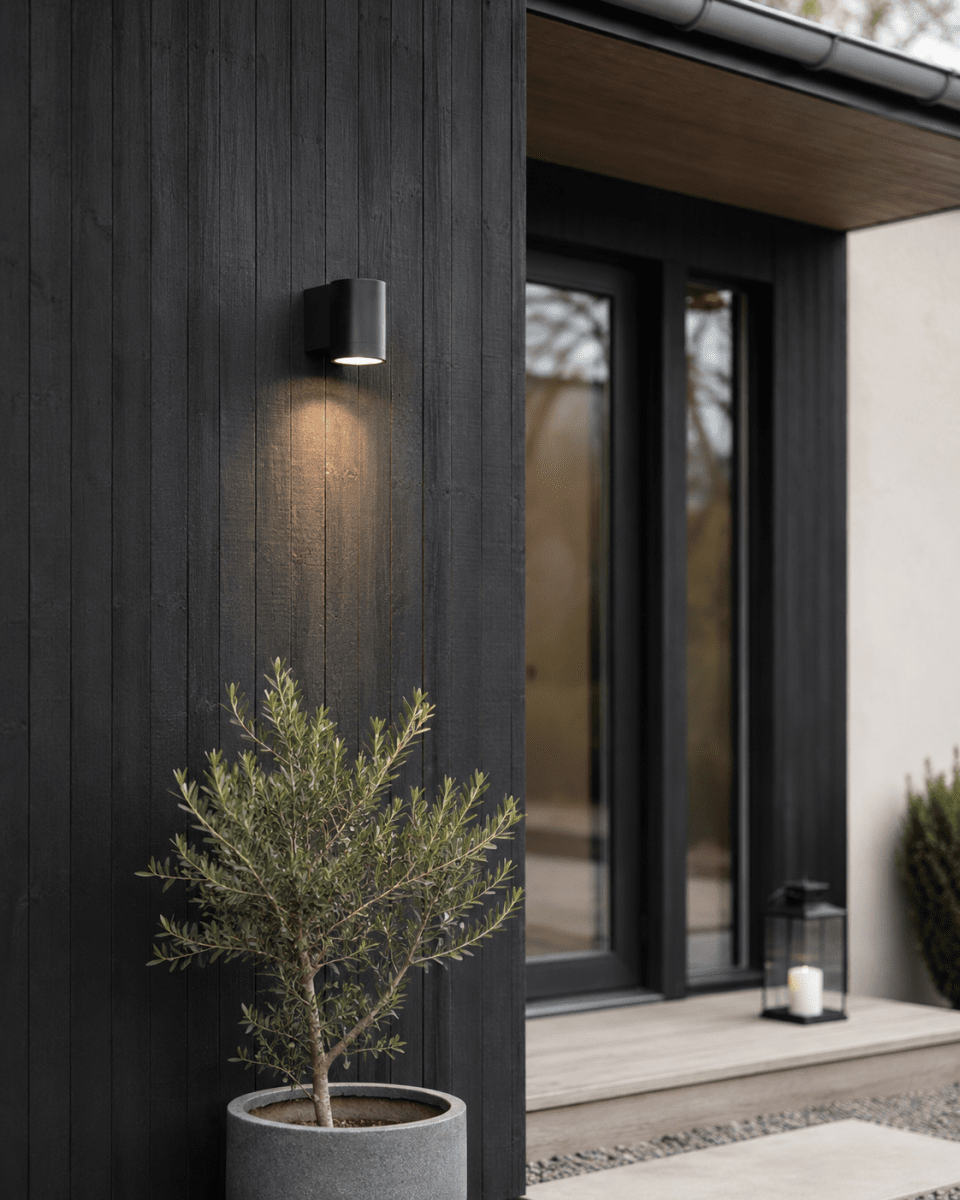 Oden Single Anthrazit außenlampe Von Lampan - Lampan lyser fint ner p&aring; v&auml;ggen och skapar en h&auml;rlig atmosf&auml;r.