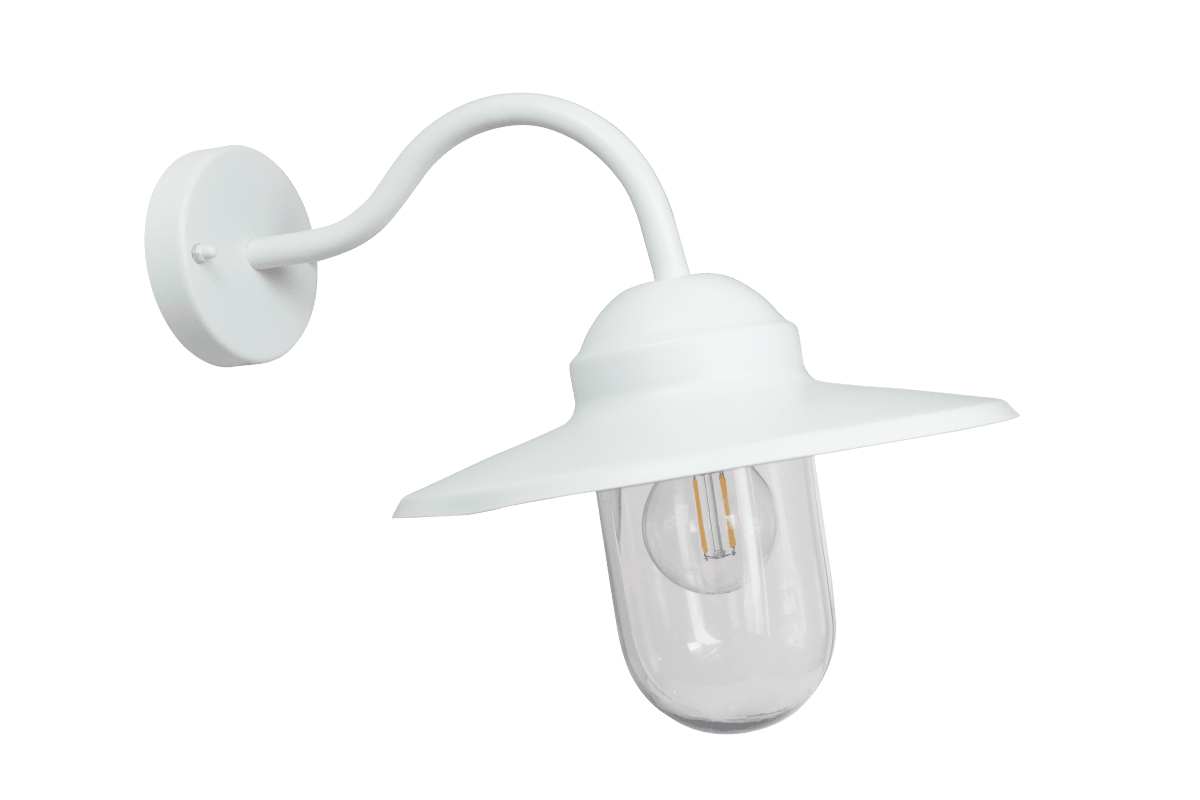 Ystad Weiß außenlampe Von Lampan - Ystad &auml;r en klassisk stallykta i vit f&auml;rg och klart glas.