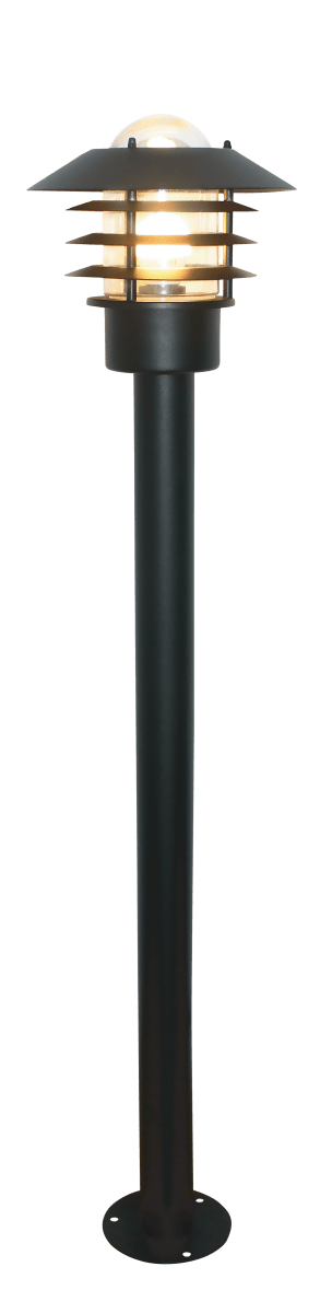 Ystad 100cm Schwarz pollarleuchten Von Nordic Lighting - Ideal f&uuml;r den Einsatz am Eingang, entlang der Fassade oder als dekorative Beleuchtung im Garten.