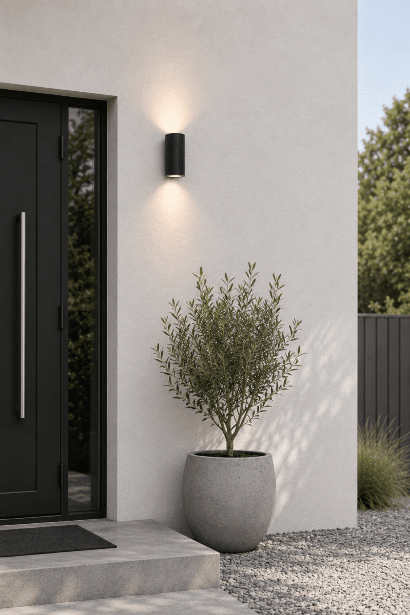 Freja Duo Schwarz außenlampe Von Lampan - Freja passt perfekt an den Eingang, die Garageneinfahrt oder die Terrasse und wird so zu einem funktionalen und zugleich dekorativen Element.