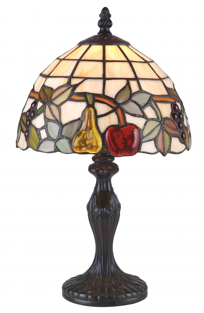 Frukter 35cm Mehrfarbig Von Norrsken Design - Fruits ist eine klassische Tiffany-Lampe mit einem wunderschönen Design mit Blättern und Früchten in verschiedenen Farben.