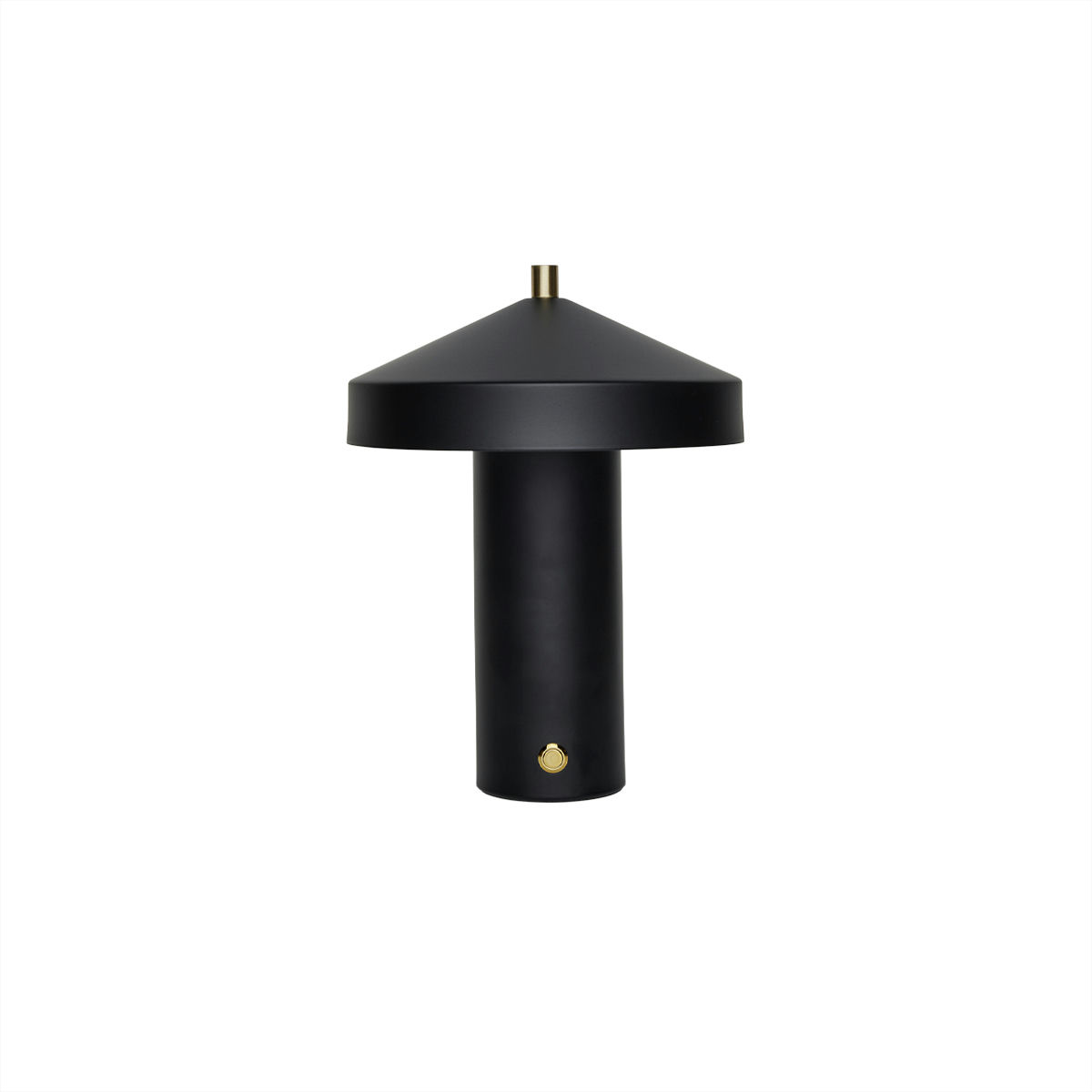 Hatto 25cm Schwarz tragbare Von OYOY - Mit einer Dimmfunktion in drei Stufen und energieeffizienter LED bietet sie anpassbares und angenehmes Licht für unterschiedliche Bedürfnisse.
