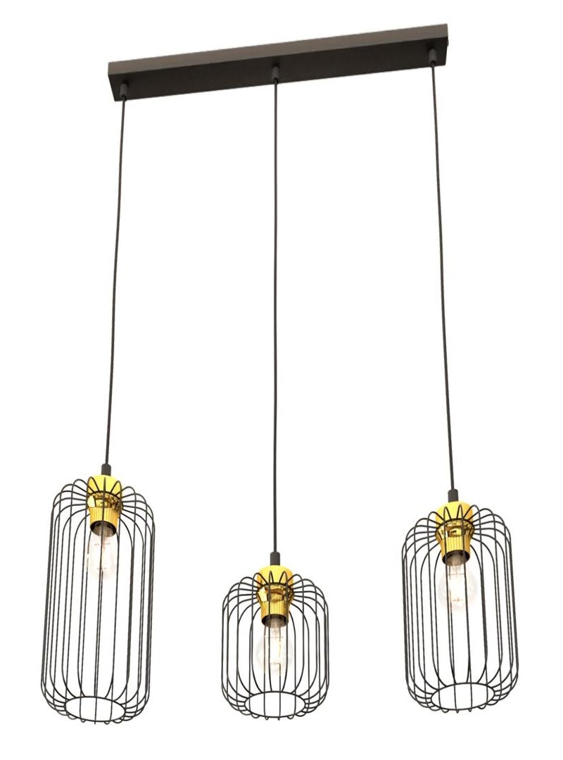 Vander 60cm Schwarz/Gold hängelampe Von Emibig Lighting - Vander &ndash; eine perfekte Kombination aus industriellem und elegantem Design.