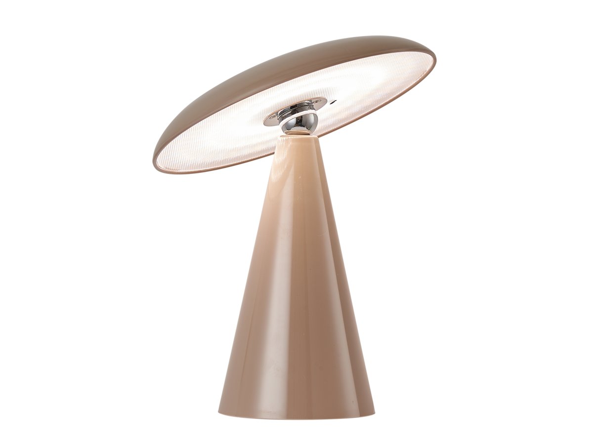 Phoebe LED 26cm Braun tragbare Von Leitmotiv - Die Leuchte ist über die Touch-Taste auf dem Bildschirm in drei Stufen dimmbar und bietet nach vollständiger Aufladung bis zu 8 Stunden Licht.