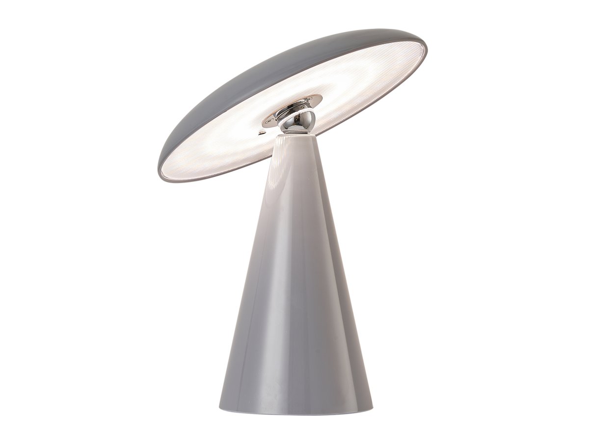 Phoebe LED 26cm Grau tragbare Von Leitmotiv - Die Leuchte ist über die Touch-Taste auf dem Bildschirm in drei Stufen dimmbar und bietet nach vollständiger Aufladung bis zu 8 Stunden Licht.