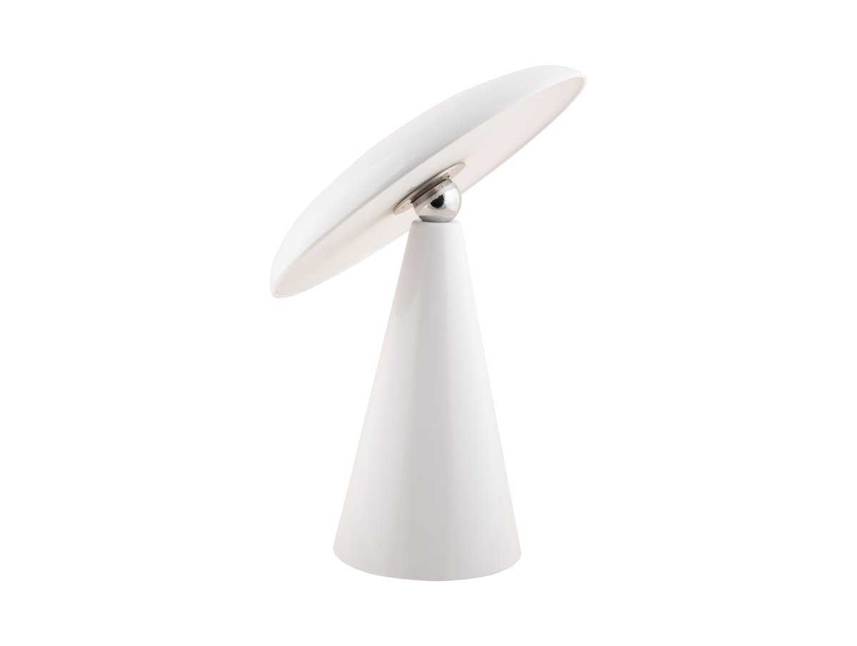 Phoebe LED 26cm Weiß tragbare Von Leitmotiv - Die Lampe ist über die Touch-Taste auf dem Bildschirm in drei Stufen dimmbar und bietet nach vollständiger Aufladung bis zu 8 Stunden Licht.