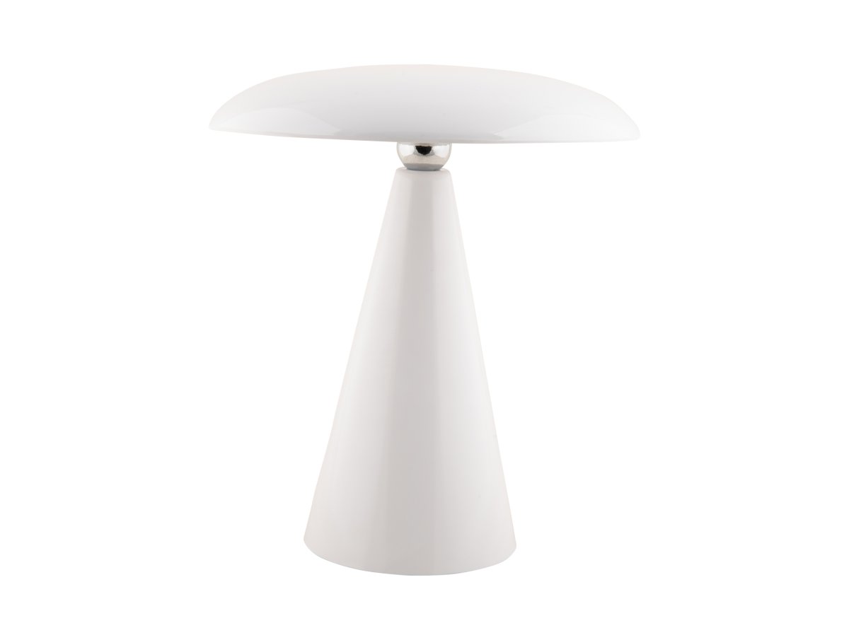 Phoebe LED 26cm Weiß tragbare Von Leitmotiv - Die Lampe ist über die Touch-Taste auf dem Bildschirm in drei Stufen dimmbar und bietet nach vollständiger Aufladung bis zu 8 Stunden Licht.