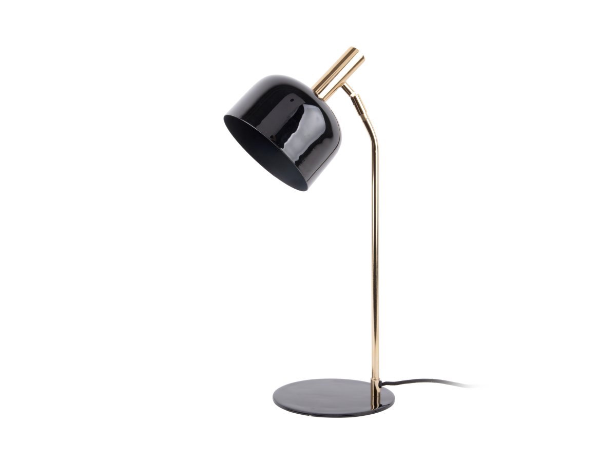 Smart 56cm Schwarz schreibtischlampe Von Leitmotiv - Die glänzende, schwarz emaillierte Oberfläche und die eleganten goldenen Details verleihen der Leuchte einen einzigartigen und attraktiven Look.