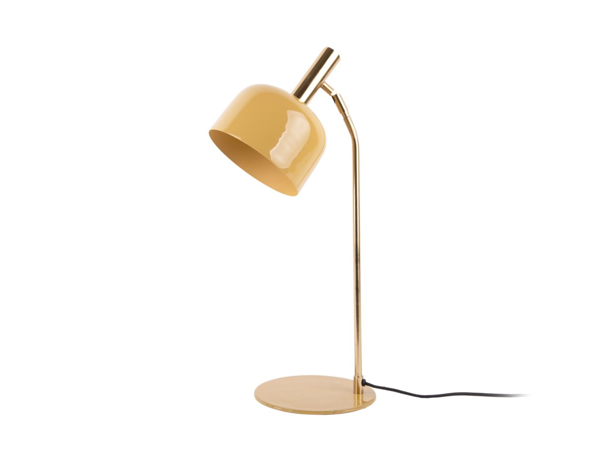 Smart 56cm Gelb schreibtischlampe Von Leitmotiv - Die glänzende, emaillierte Oberfläche in Honiggelb und die eleganten Golddetails verleihen der Leuchte einen einzigartigen und attraktiven Look.