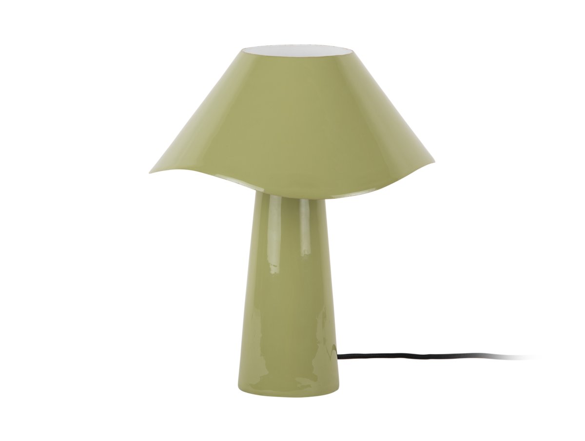 Ameno 33cm Grün tischlampe Von Leitmotiv - Ameno ist eine stilvolle Tischleuchte aus Metall mit einer gl&auml;nzend gr&uuml;nen Oberfl&auml;che, die eine sanfte und harmonische Ausstrahlung verleiht.