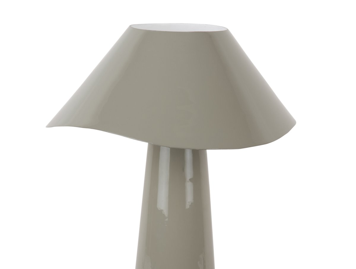 Ameno 33cm Grau tischlampe Von Leitmotiv - Ameno ist eine stilvolle Tischleuchte aus Metall mit einer gl&auml;nzend grauen Oberfl&auml;che, die eine sanfte und harmonische Ausstrahlung verleiht.