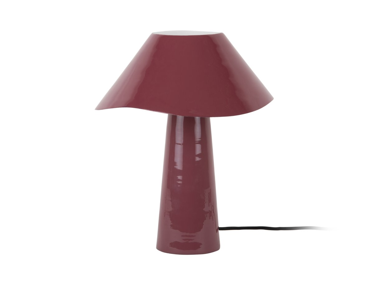 Ameno 33cm Burgund tischlampe Von Leitmotiv - Ameno ist eine stilvolle Tischleuchte aus Metall mit einer glänzenden, burgunderroten Oberfläche, die eine sanfte und harmonische Ausstrahlung verleiht.