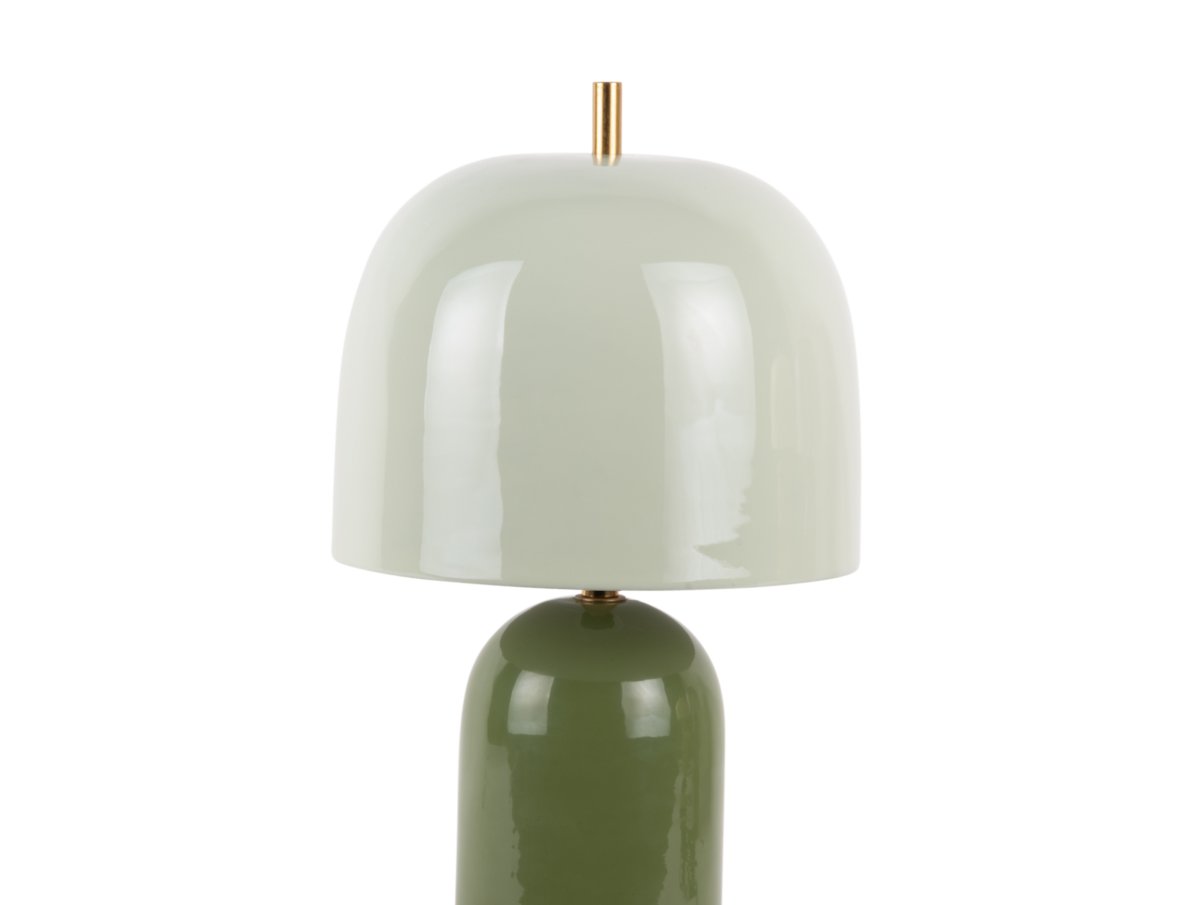 Rico 43cm Grün tischlampe Von Leitmotiv - Der waldgr&uuml;ne Lampenfu&szlig; harmoniert perfekt mit dem hellgr&uuml;nen Schirm und erzeugt so einen sanften und modernen Kontrast.