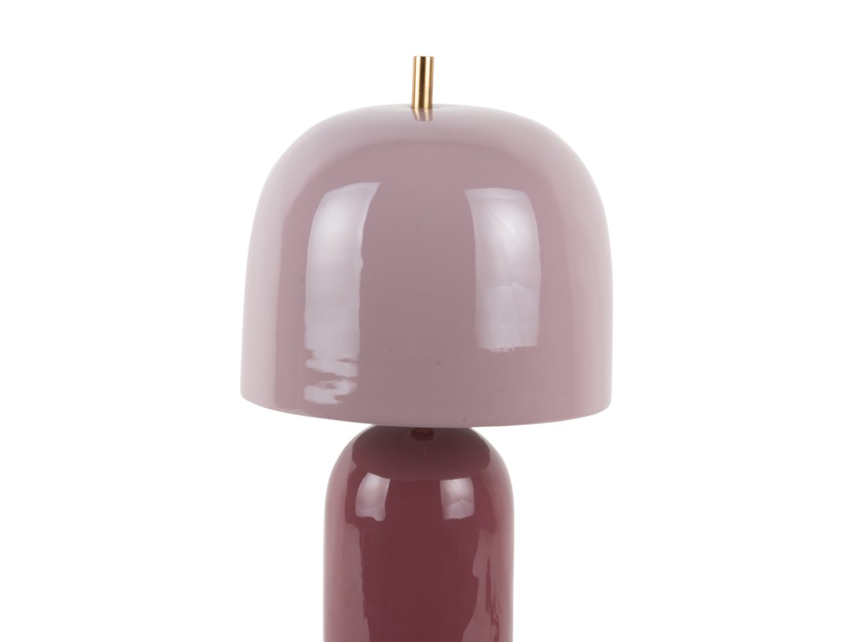 Rico 43cm Lila tischlampe Von Leitmotiv - Der bordeauxrote Lampenfuß harmoniert perfekt mit dem helleren, lavendelfarbenen Schirm und erzeugt so einen sanften und modernen Kontrast.