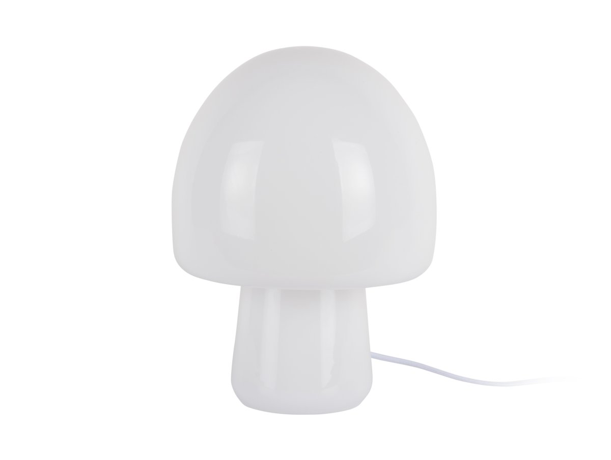 Gozar 27cm Weiß tischlampe Von Leitmotiv - Ihre sanfte Pilzform und die gl&auml;nzende Oberfl&auml;che sorgen f&uuml;r eine harmonische Lichtverteilung und ein ansprechendes Erscheinungsbild.