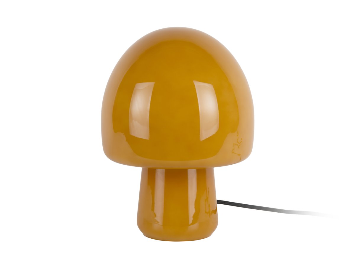 Gozar 27cm Gelb tischlampe Von Leitmotiv - Die Leuchte wird mit einem 2 m langen schwarzen Textilkabel, einem Netzschalter und einem Netzstecker geliefert.