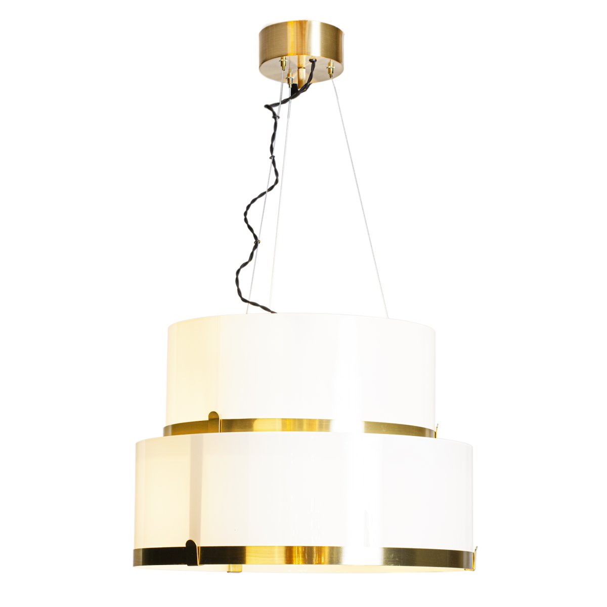 Marcel Ø50 Weiß hängelampe Von By Rydéns - Marcel ist eine wundersch&ouml;ne Deckenlampe und verleiht dem Raum mit den Messingdetails Eleganz.