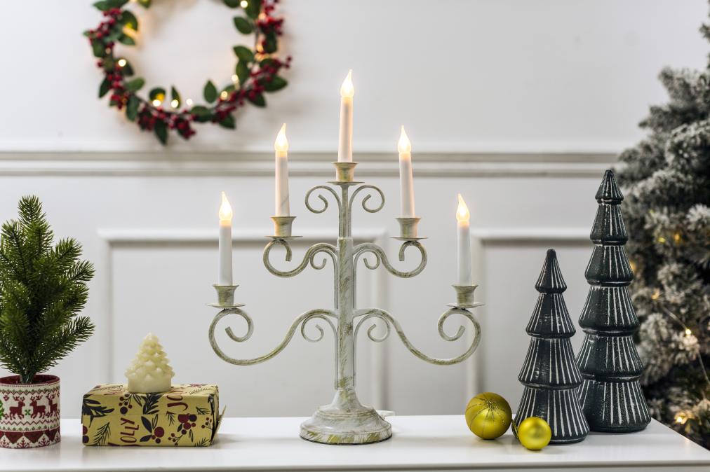 Hantverk 5 Weiß Von Pixie Design - Zus&auml;tzlich ist der Kerzenst&auml;nder mit einem Timer ausgestattet und leuchtet 8 Stunden lang und ist 16 Stunden lang aus.