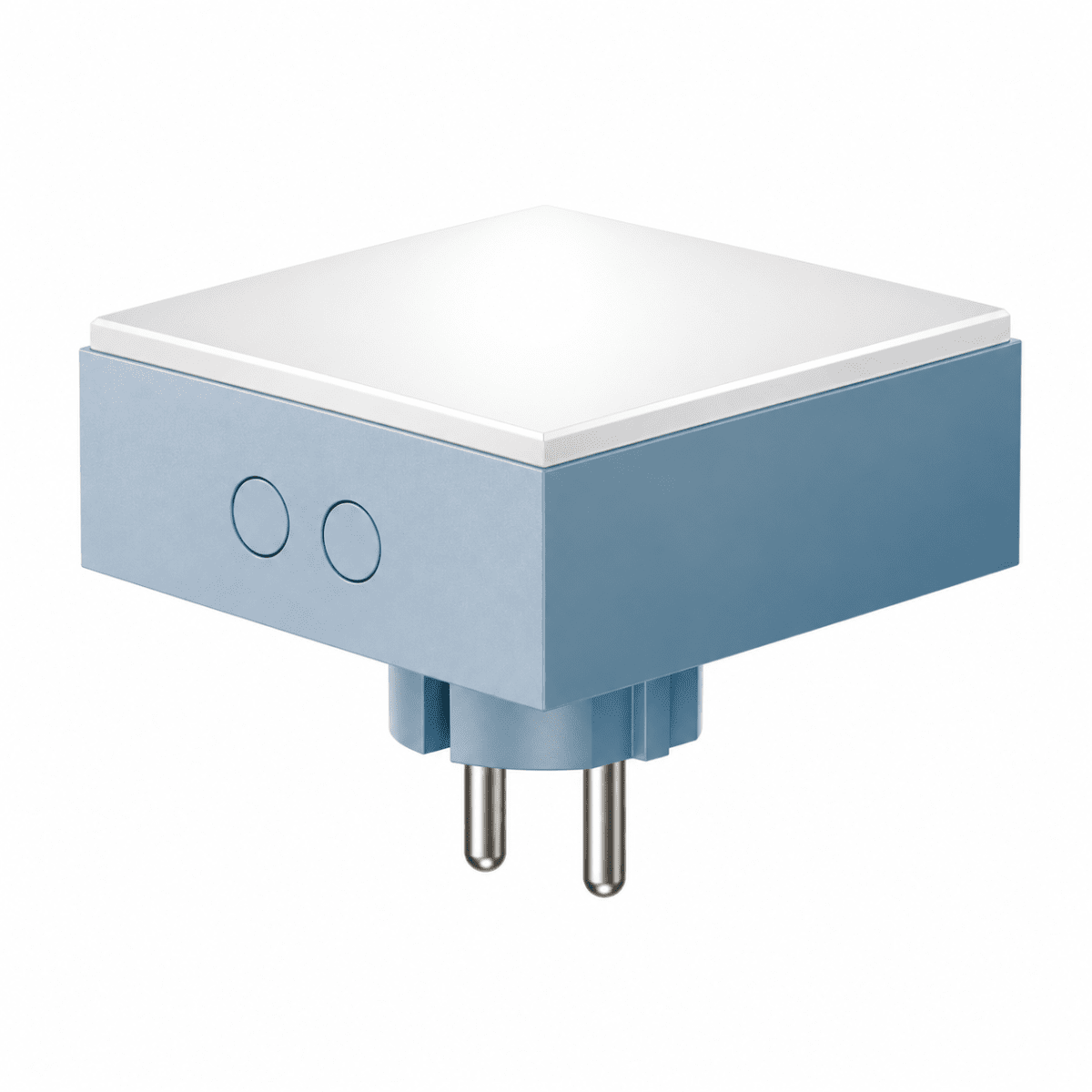 LAMP 1 - EU Blau Von Avolt - Diese praktische kleine Lampe wird direkt an die Steckdose (230 V) angeschlossen und eignet sich perfekt als Nachtlicht oder Stimmungslicht im Flur, Schlafzimmer oder anderen R&auml;umen, in denen Sie ein sanftes Licht w&uuml;nschen.