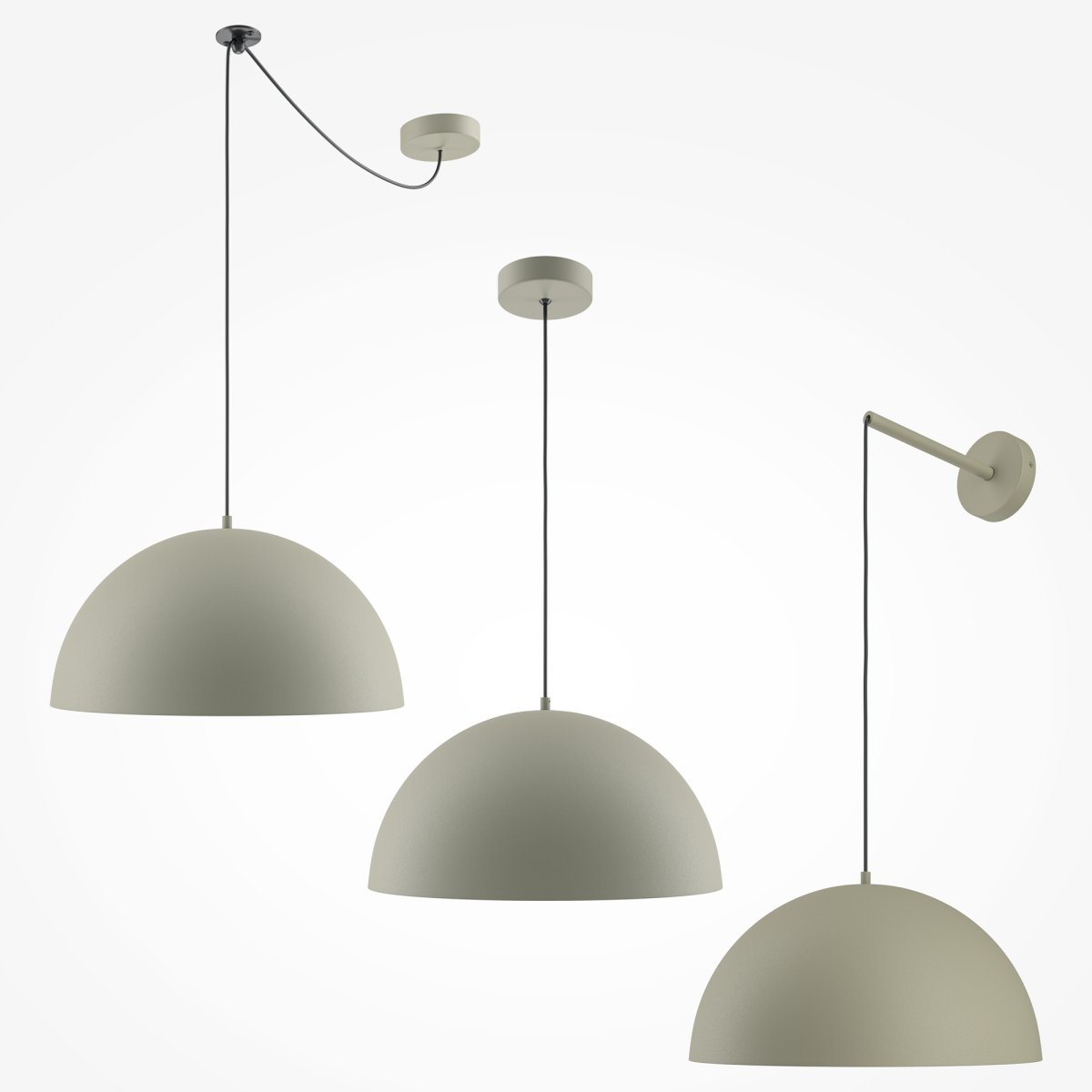 Basic colors Ø35 Grau hängelampe Von Maytoni - Mit ihrem Schirm in Form einer Mondsichel in einem eleganten Neutralton verbreitet sie ein gerichtetes, angenehmes Licht, das eine moderne und harmonische Atmosphäre schafft.
