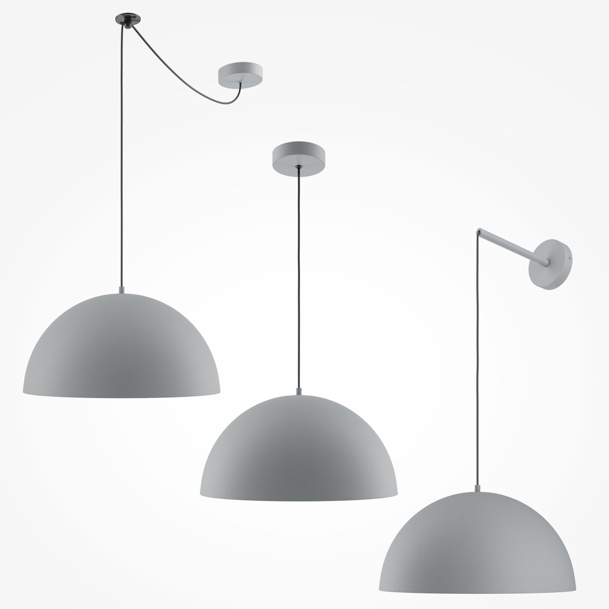 Basic colors Ø35 Grau hängelampe Von Maytoni - Mit ihrem Schirm in Form einer Mondsichel in einem eleganten Neutralton verbreitet sie ein gerichtetes, angenehmes Licht, das eine moderne und harmonische Atmosphäre schafft.