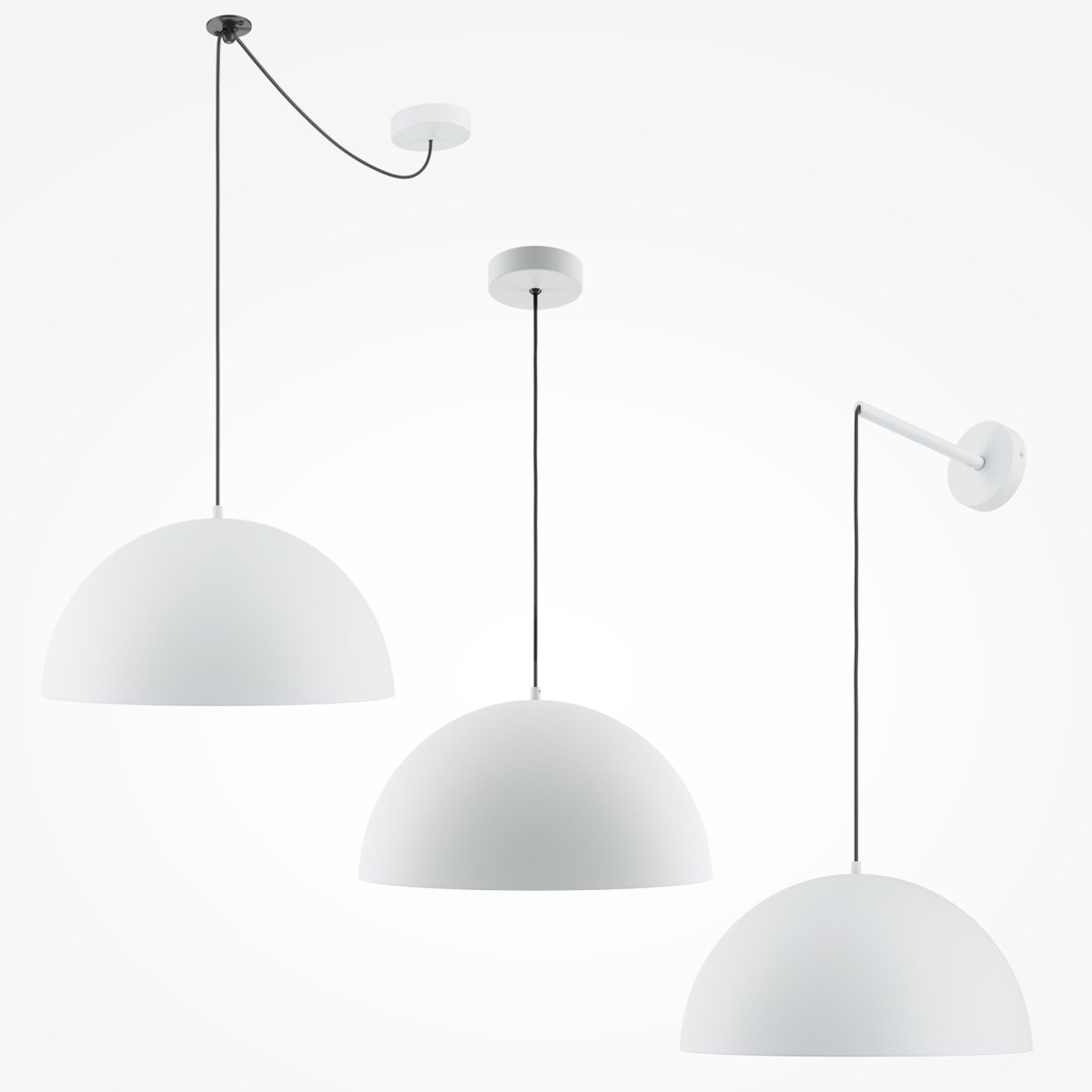 Basic colors Ø35 Weiß hängelampe Von Maytoni - Mit ihrem Schirm in Form einer Mondsichel in einem eleganten Neutralton verbreitet sie ein gerichtetes, angenehmes Licht, das eine moderne und harmonische Atmosphäre schafft.