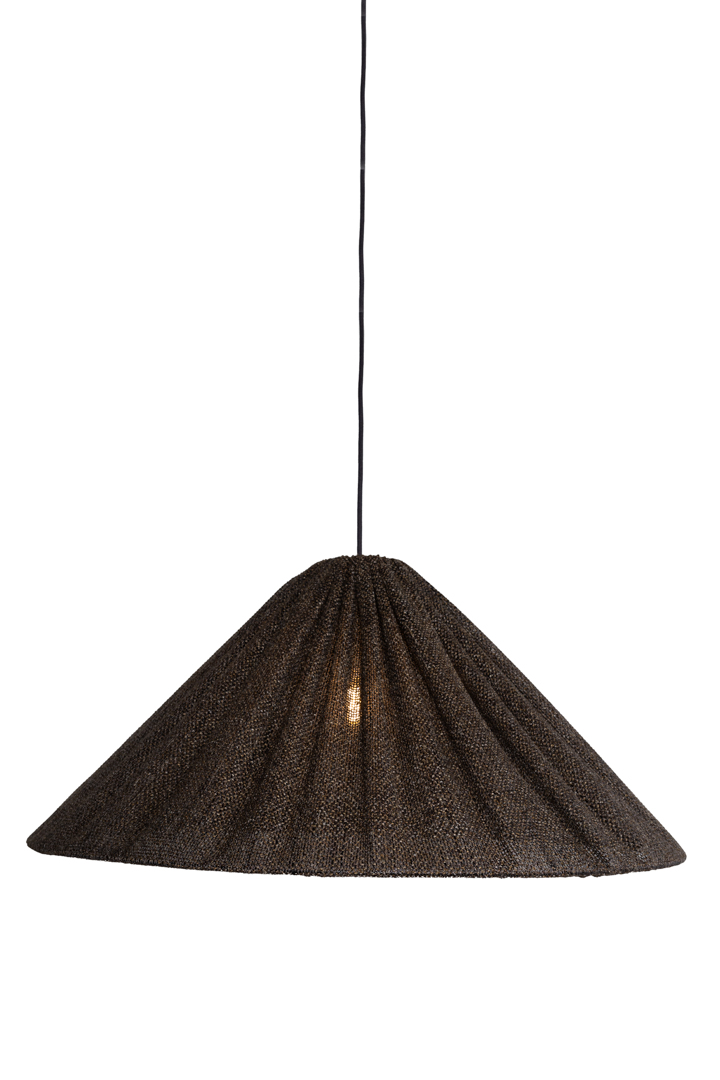 Tipi Lampenschirm Ohne Aufhängung Ø78 Braun hängelampe Von Alde & Lind - Der Stoff ist in den zwei Farbt&ouml;nen Braun und Naturleinen meliert.