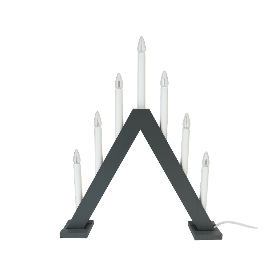 Nova 7 Grau Von Pixie Design - Nova ist ein klassischer Kerzenst&auml;nder mit sieben Holzarmen.