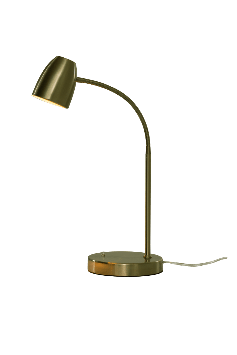 Sandnes 44cm Antikes Messing schreibtischlampe Von Aneta Lighting - Das zeitlose Design ist leicht zu platzieren und verf&uuml;gt &uuml;ber einen praktischen Flexarm, der die Lichtausrichtung erleichtert.