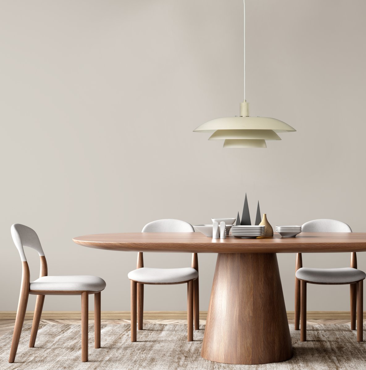 Epsilon 1 Ø45 Beige hängelampe Von Aneta Lighting - EPSILON ist eine klassische Küchenpendelleuchte aus Metall.