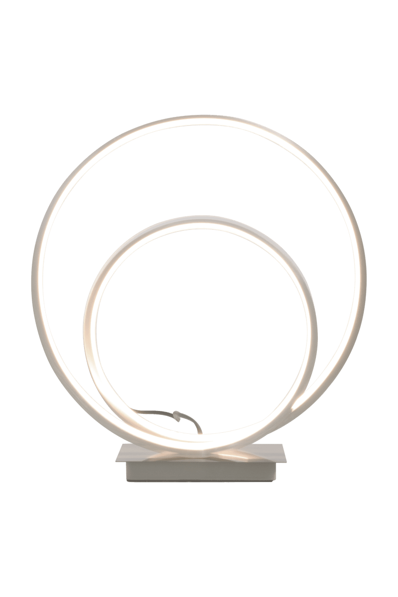 Loop 37cm Stahl tischlampe Von Aneta Lighting - Integrierte 14W LED, dimmbar über einen 3-Stufen-Dimmer am Lampensockel.