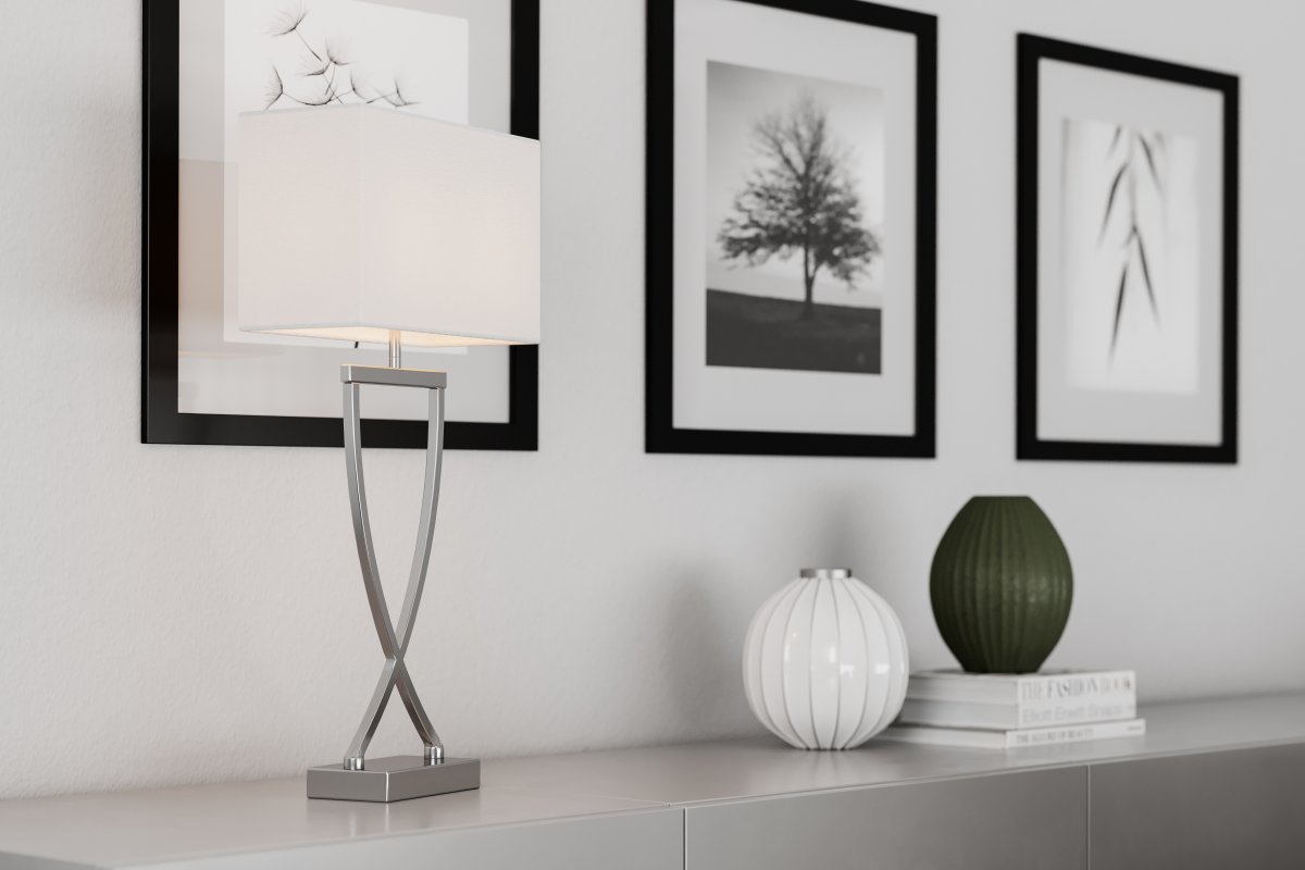 Omega 52cm Weiß tischlampe Von By Rydéns - Die Lampe ist stilvoll und elegant und sieht sowohl im Fenster als auch an der Wand gut aus.