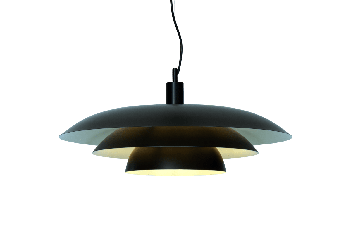 Epsilon Ø56 Schwarz hängelampe Von Aneta Lighting - Epsilon wird mit zwei Sets dekorativer Ringe und Kn&ouml;pfe geliefert.