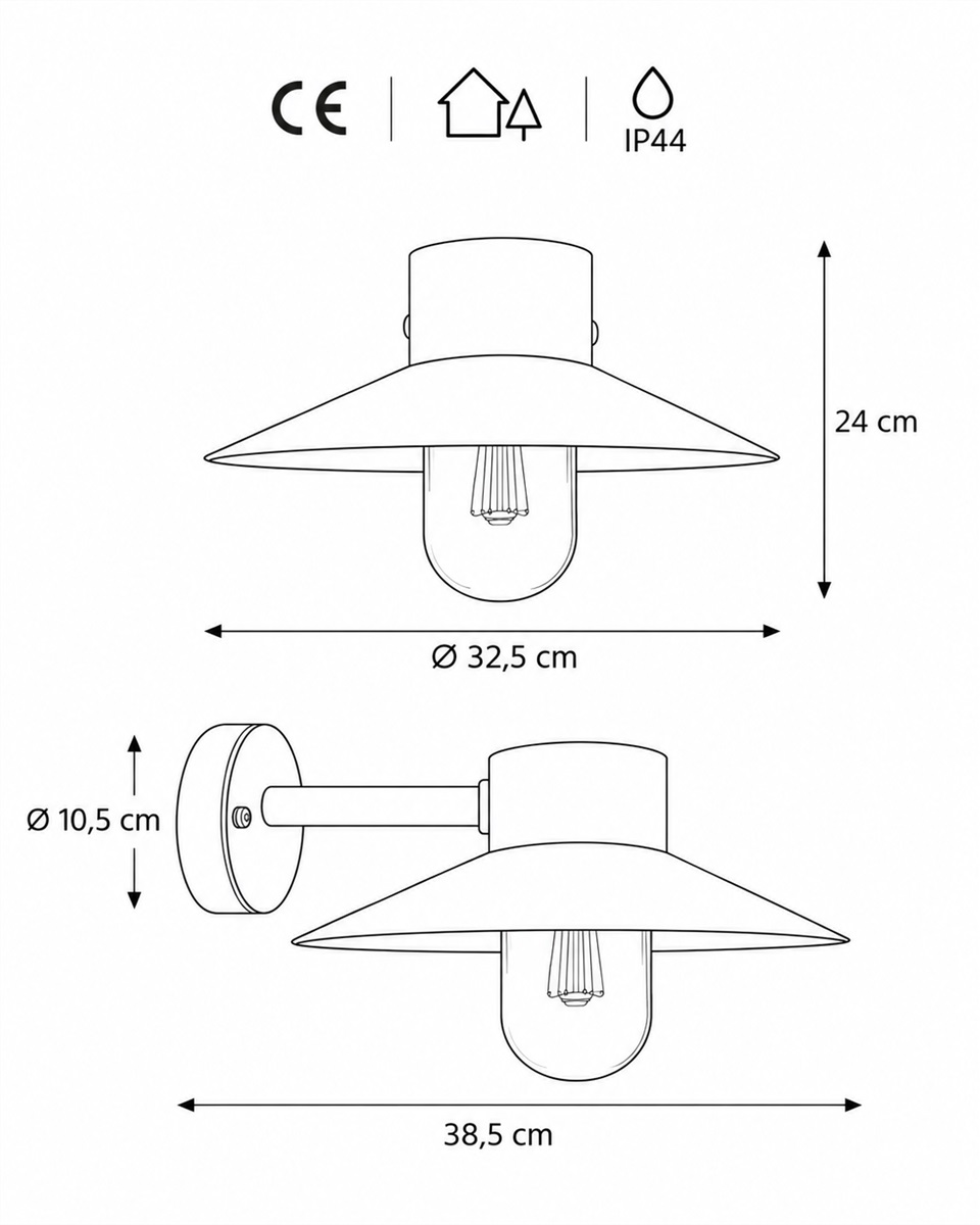 Onsala Schwarz außenlampe Von Nordic Lighting - Sie eignet sich besonders f&uuml;r den Einsatz im Eingangsbereich, auf der Terrasse oder in der Garage.