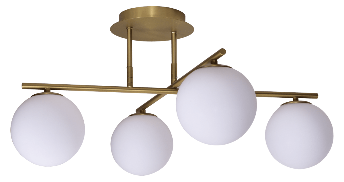 Globi 4 Ø65 Gebürstetes Messing/Weiß deckenleuchte Von Nordic Lighting - Die elegante Deckenleuchte Globi 4 verleiht jedem Raum ein stilvolles Ambiente und spendet ein sanftes, angenehmes Licht.